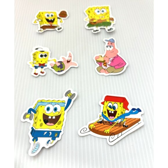 SpongeBob SquarePants 6pc Vinyl Stickers Lot Cartoon Water Bottle Laptop Decals - Picture 2 of 4